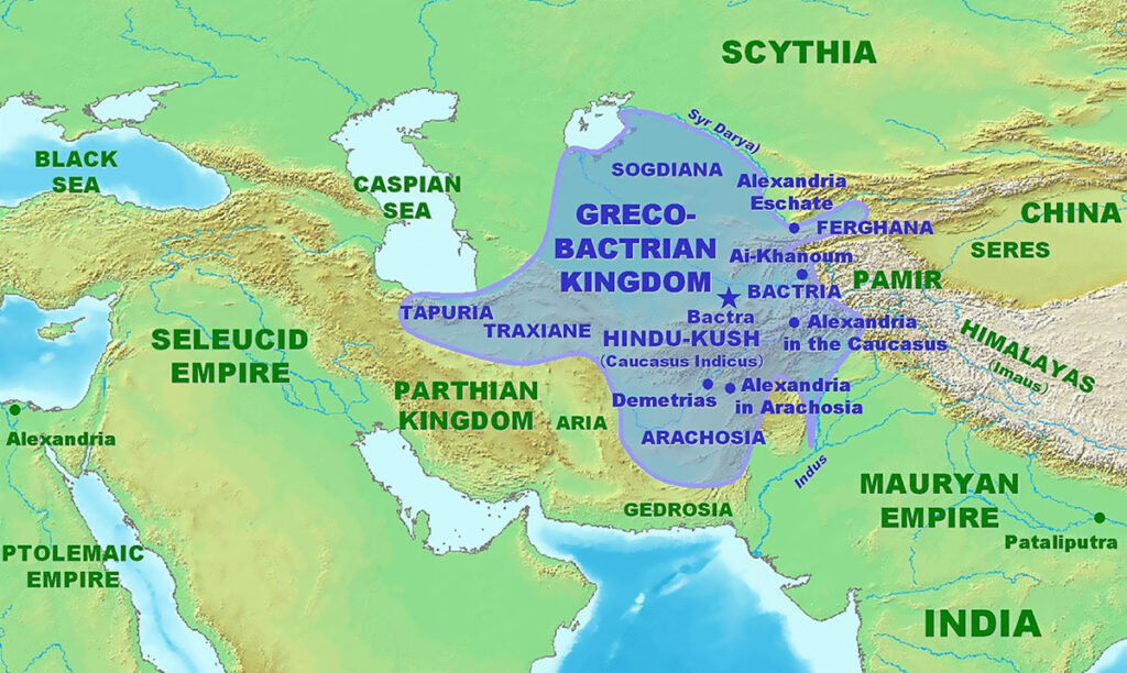 Das Griechisch-Baktrische Königreich. Bild: Wikipedia/Laurianne Martinez-Sève