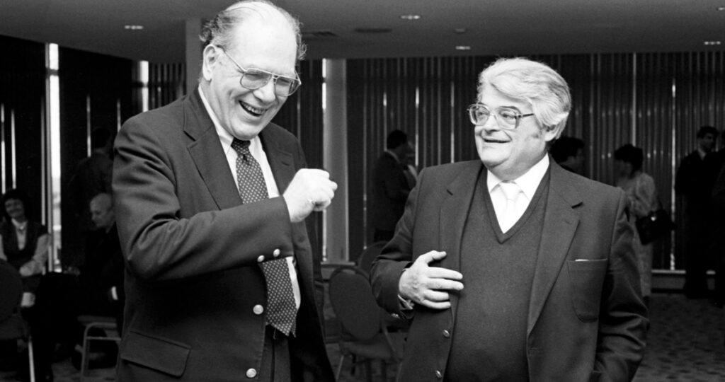 Norbert Brainin mit Lyndon LaRouche 1987