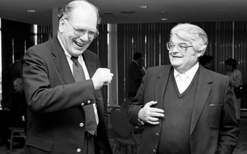 Norbert Brainin mit Lyndon LaRouche 1987