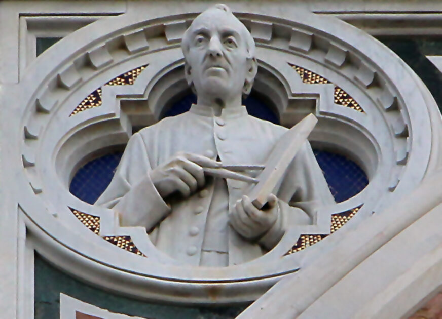 Skulptur von Paolo dal Pozzo Toscanelli an der Fassade des Florenzer Doms Santa Maria del Fiore. Bild: Wikipedia/Sailko